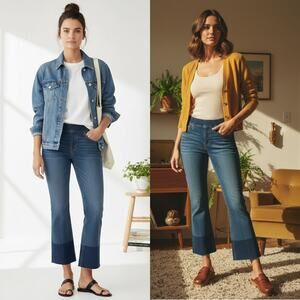 NWT SPANX Blue Flare & Wide Leg Jeans